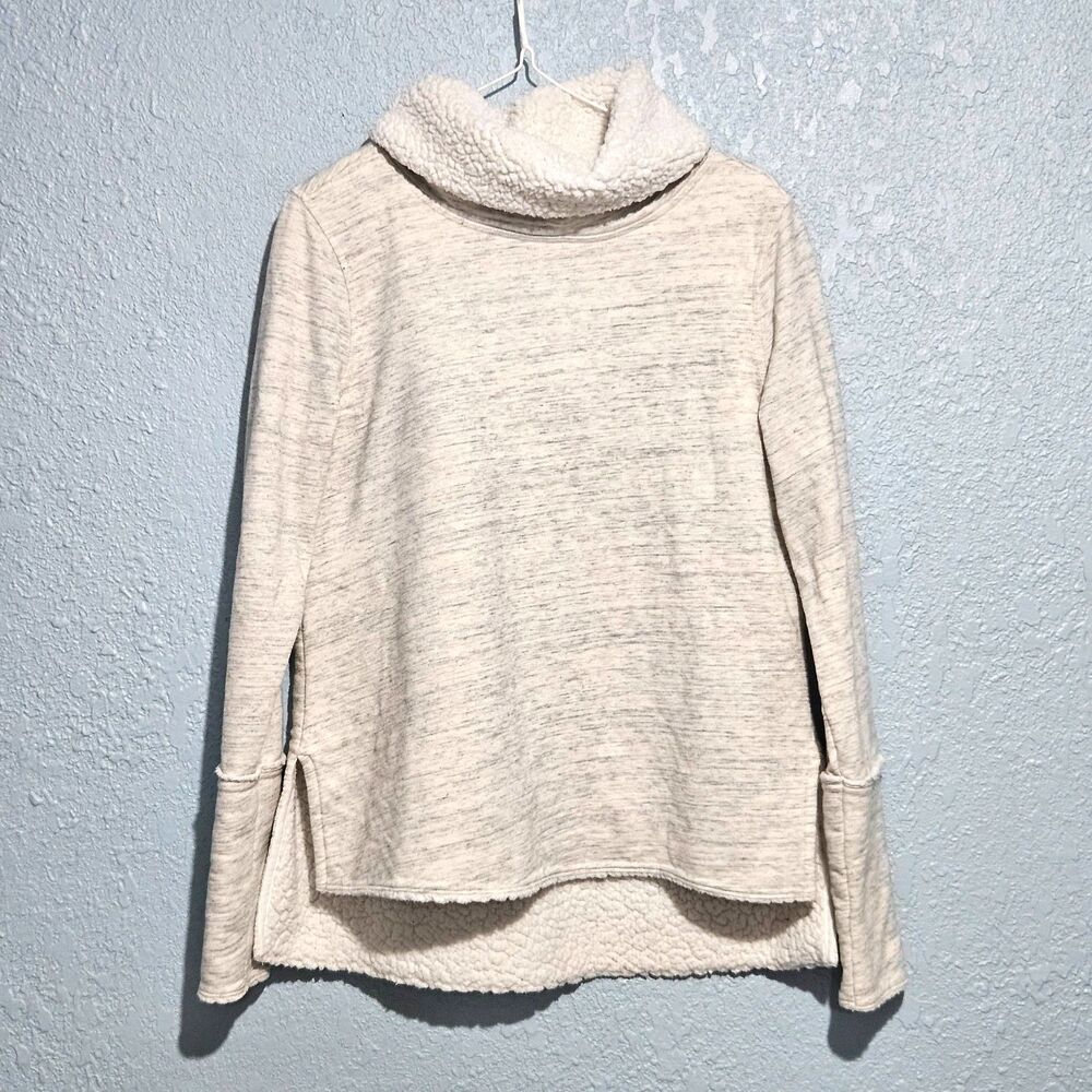 Sonoma Light Heather Gray Crowl Neck Fleece Lined Athletic Sweater Size S